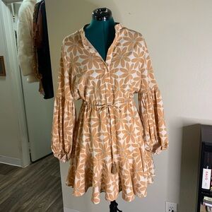 Aakaa long sleeve daisy button up dress